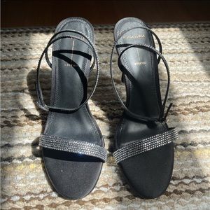 Rhinestone Ankle-Strap Heels